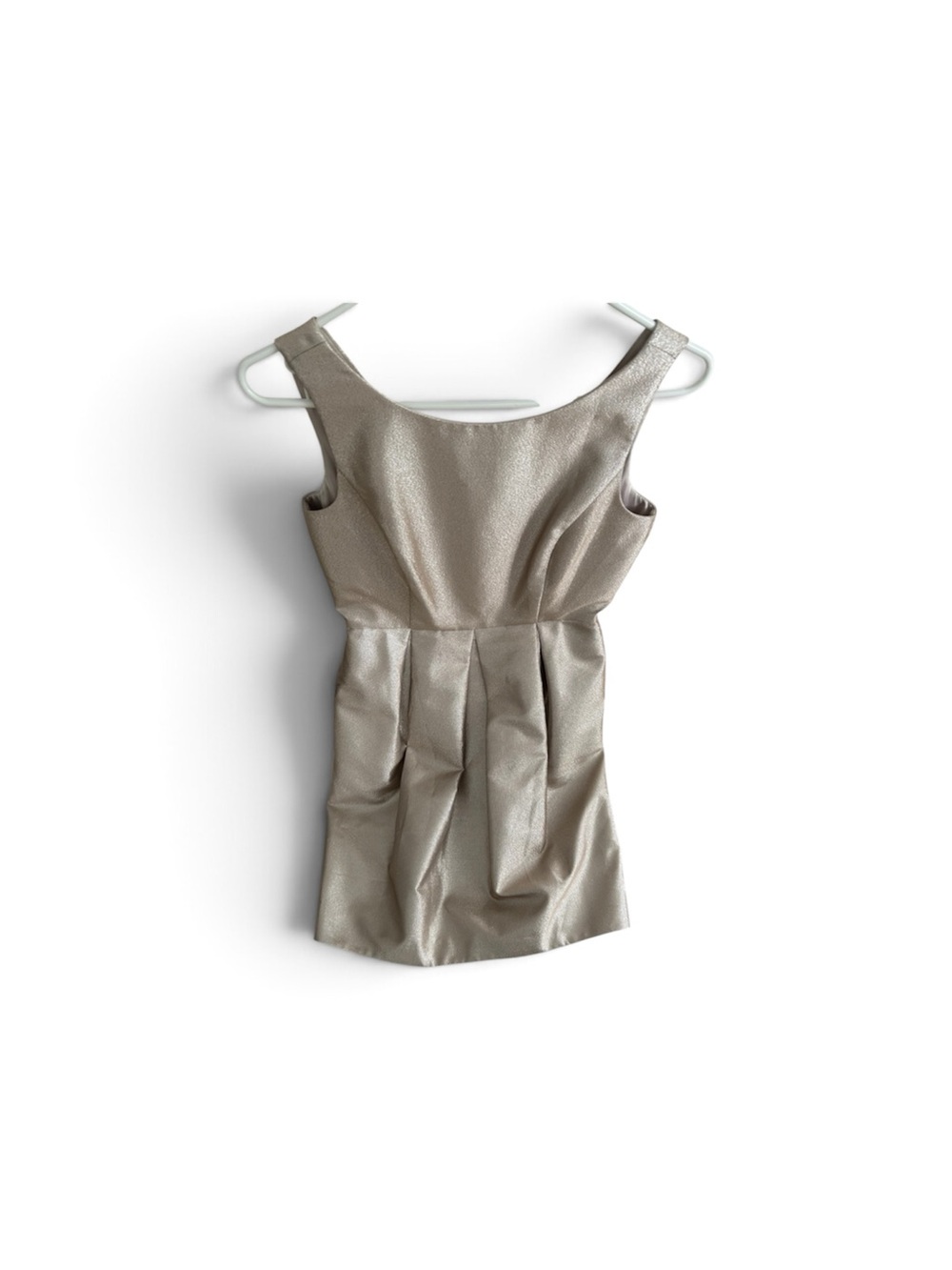 Women’s Metallic Gold Party Dress - Sleeveless Pleated Skirt 6